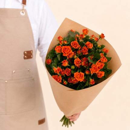 Orange Babe Spray Rose Bunch