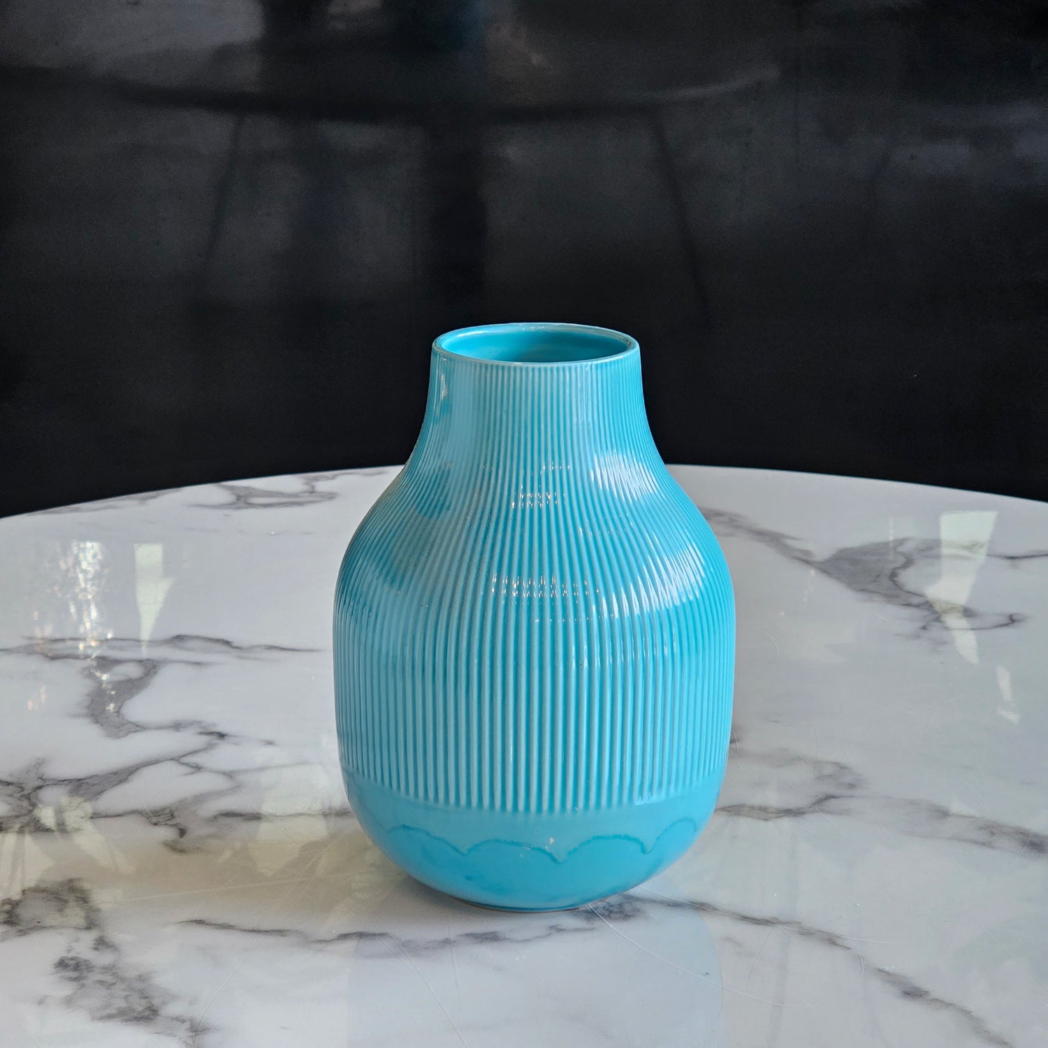 Blue Ceramic Vase with neck