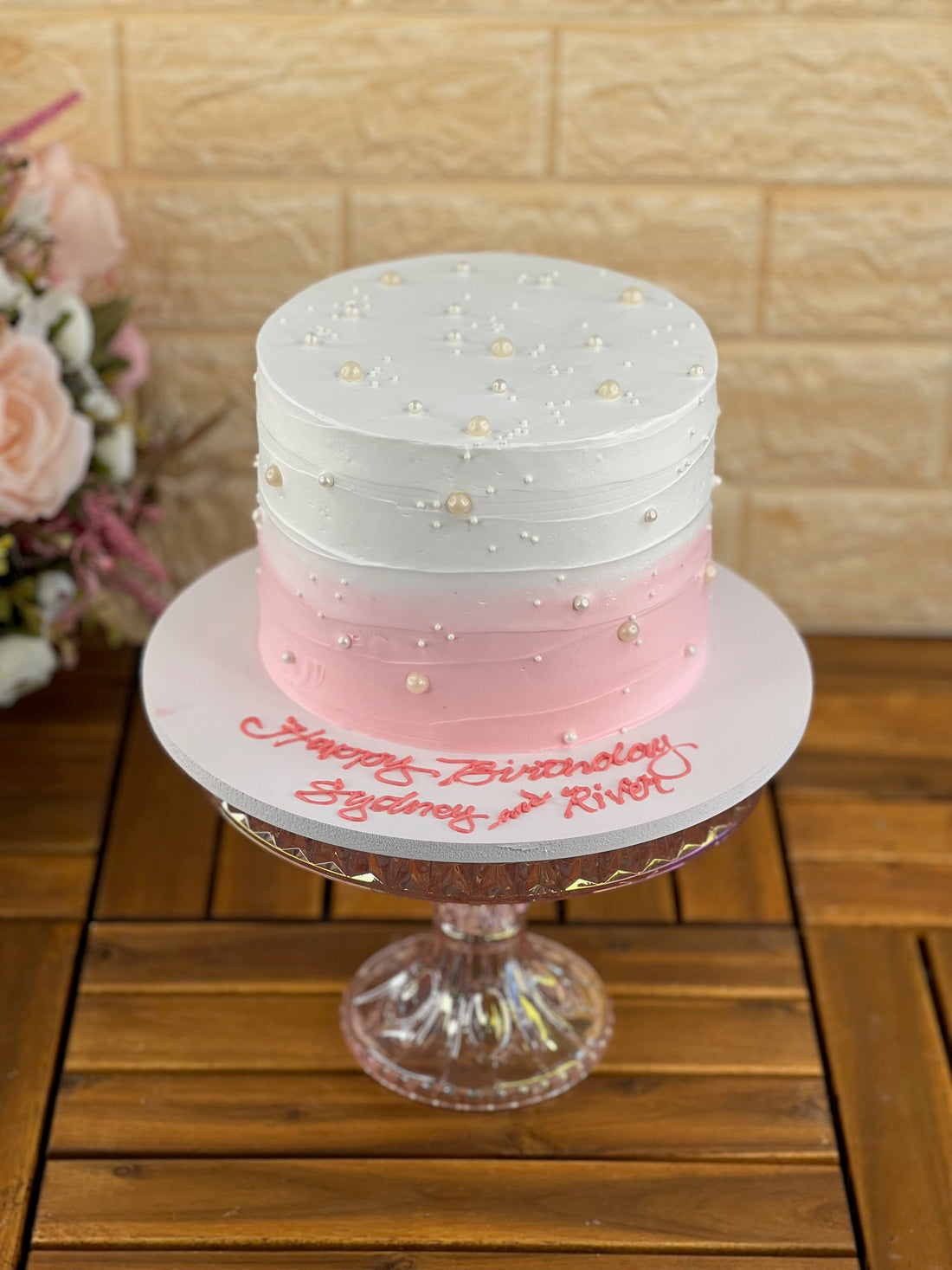 Elegant Beaded Hues Cake