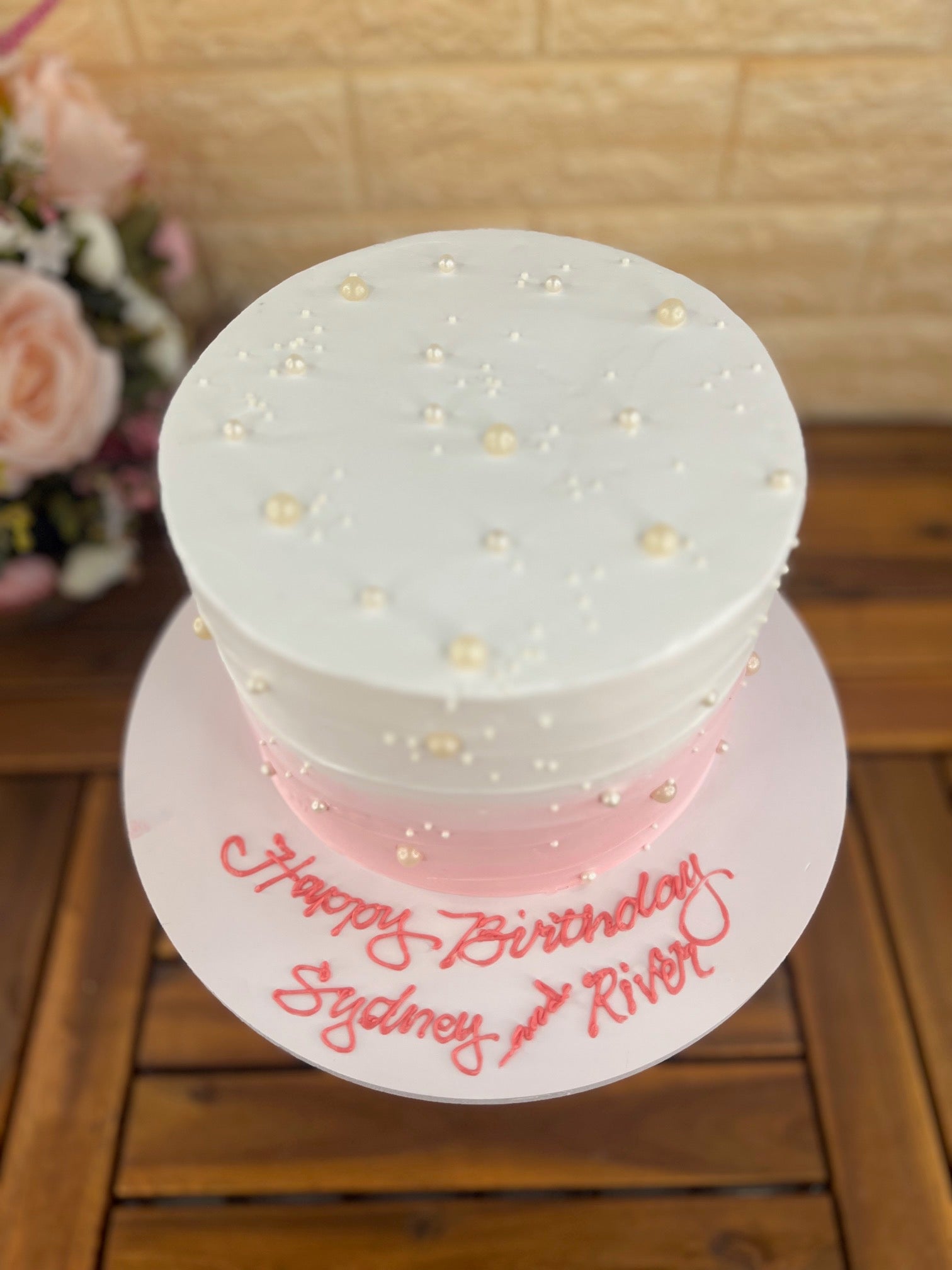 Elegant Beaded Hues Cake