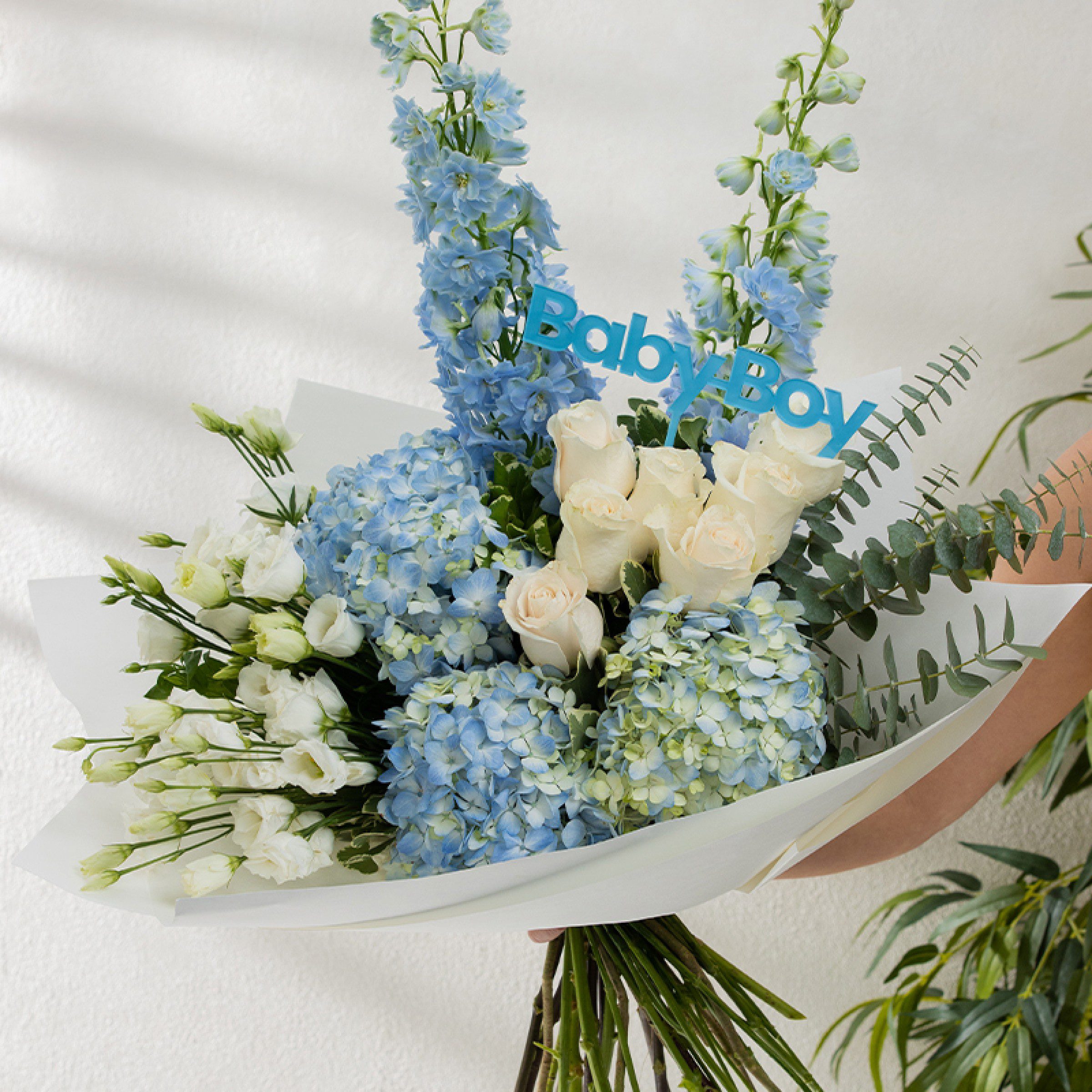 Crown Prince Blue Bouquet + Baby Boy Topper