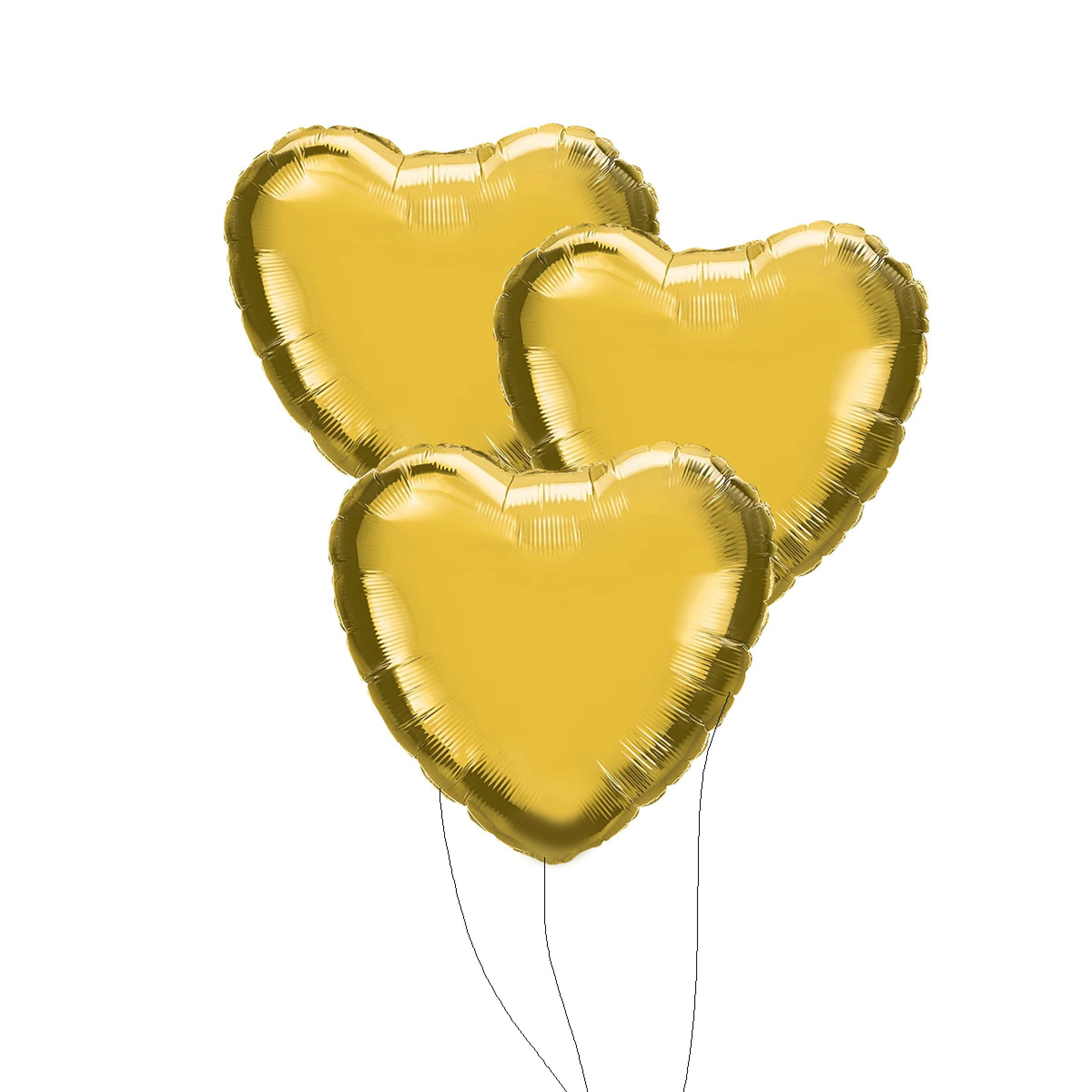 Gold Heart Shaped Ballon Bouquet