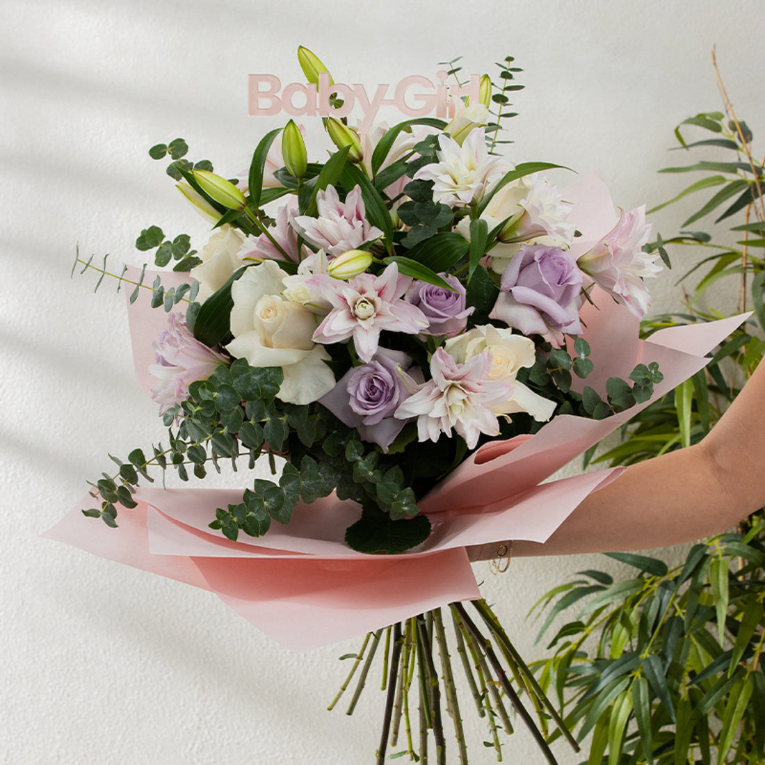 Dainty Queen Bouquet + Baby Girl Topper