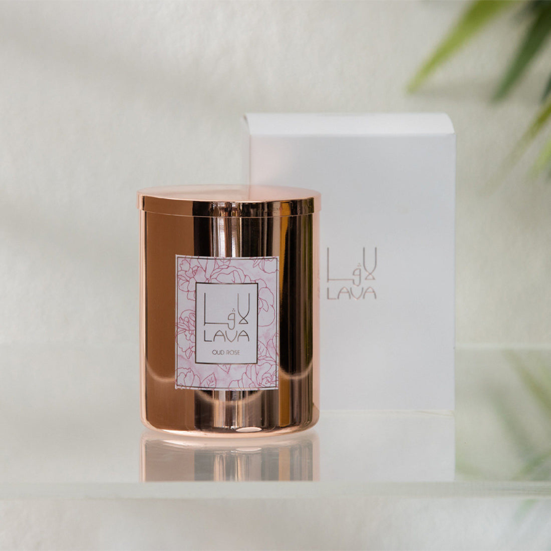 Oud Rose Candle in Rose Gold Metal Container