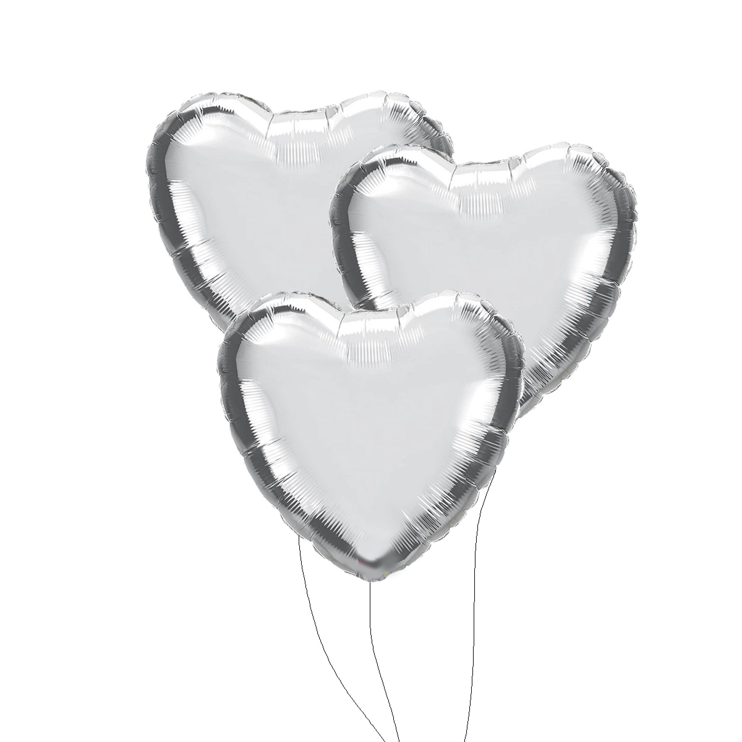 Silver Heart shaped Balloon bouquet